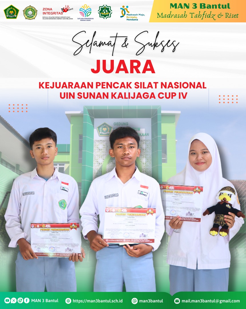 Tim Pencak Silat MAN 3 Bantul Meraih Banyak Juara pada Kejuaraan Pencak Silat Nasional UIN Sunan Kalijaga Cup IV
