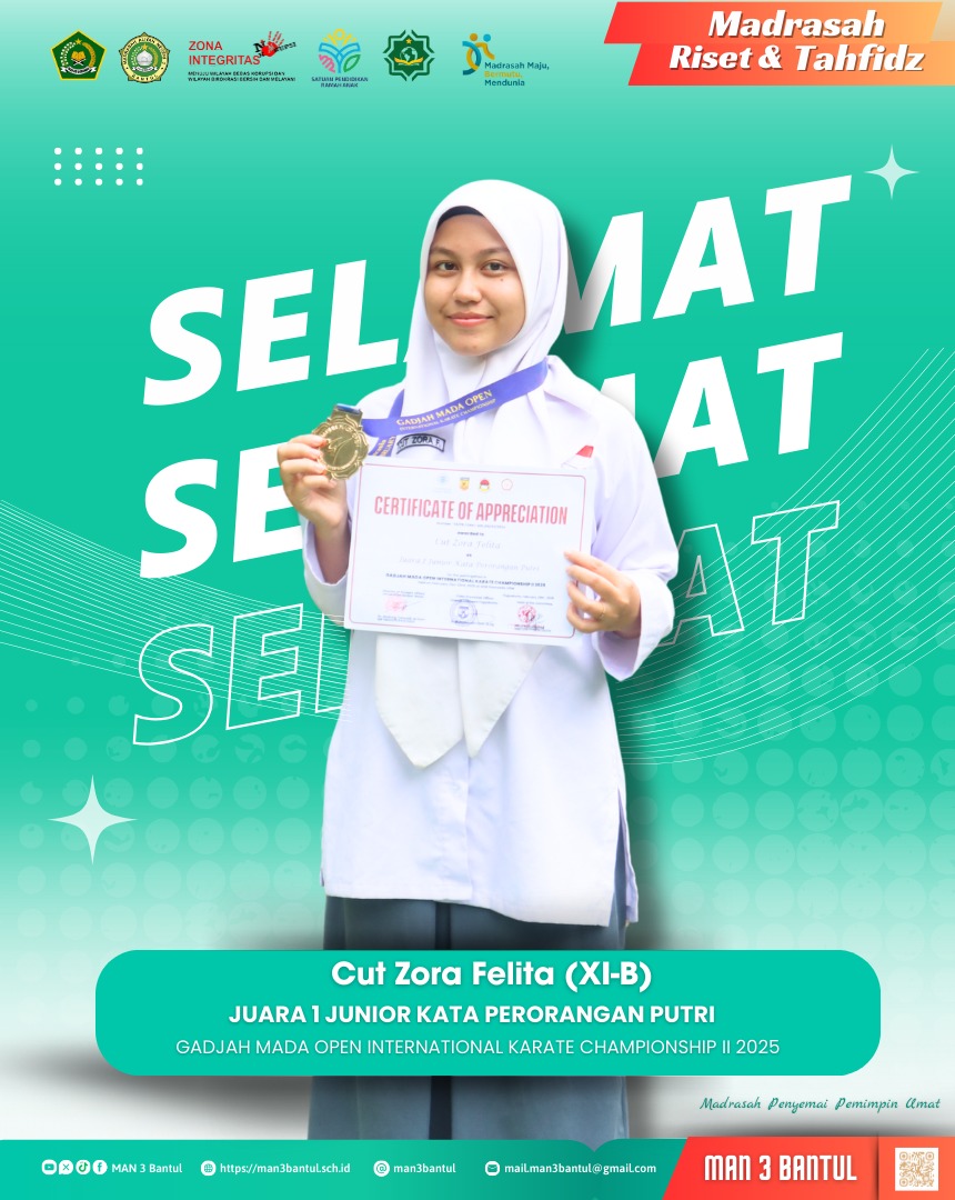Selamat atas prestasi Ananda Cut Zora Felita juara 1 Karate Internasional 2025
