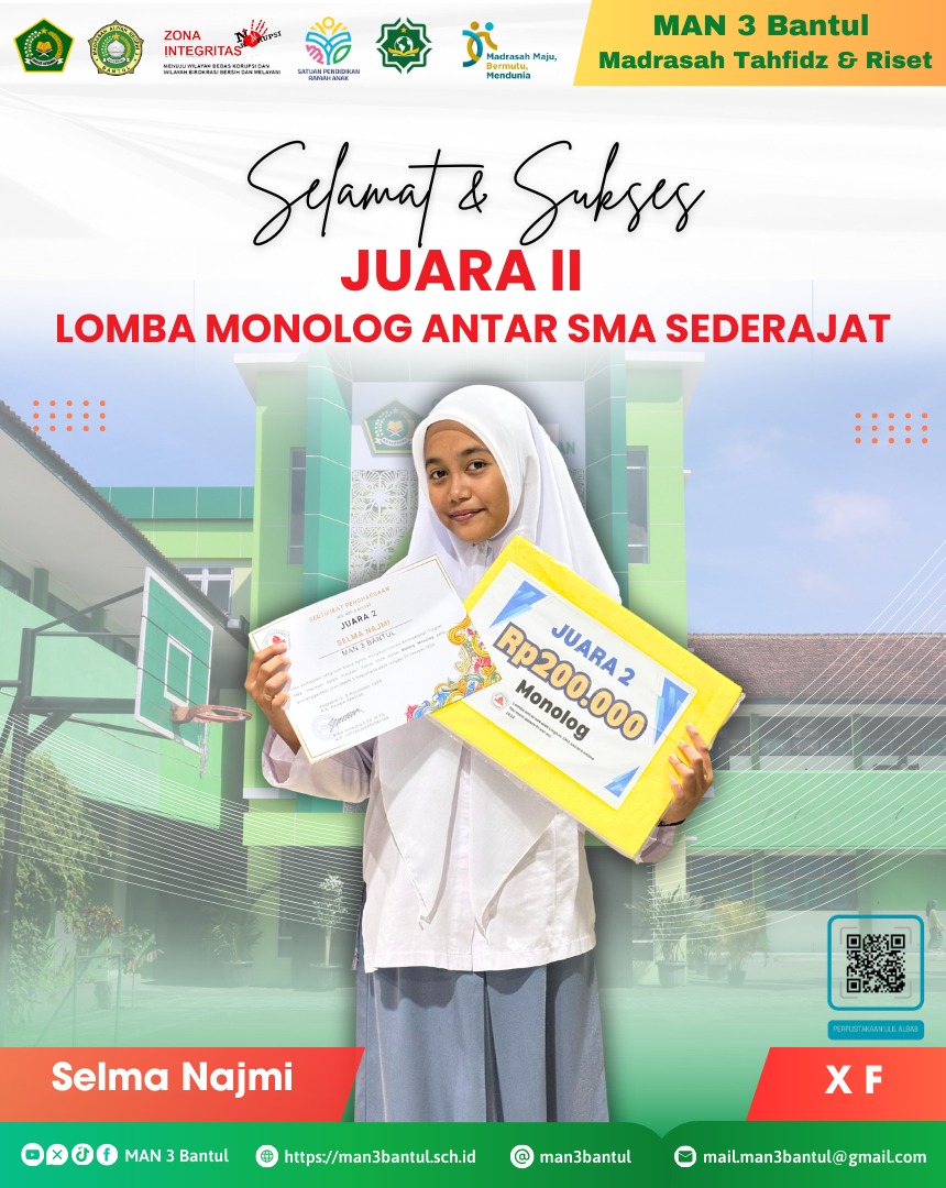 Selma Najmi X F Juara II Lomba Monolog Antar SMA Sederajat